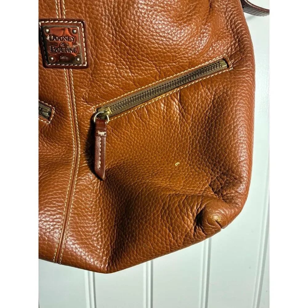 Dooney and Burke Leather Shoulder Bag-Cognac/Rust